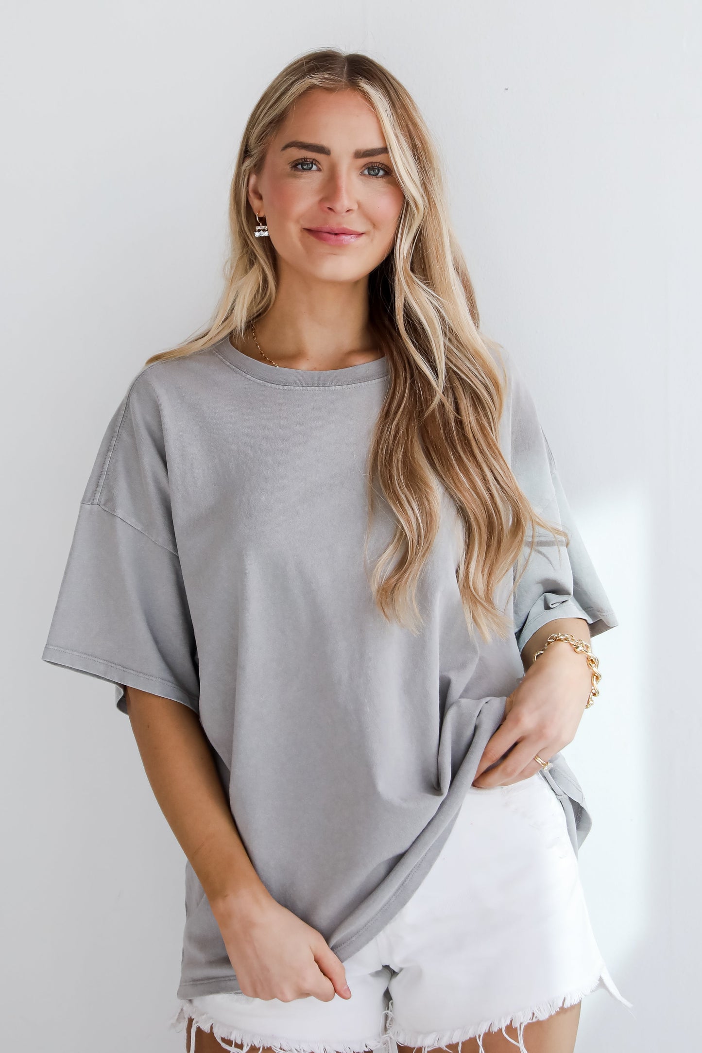 grey Oversized Boyfriend Tee