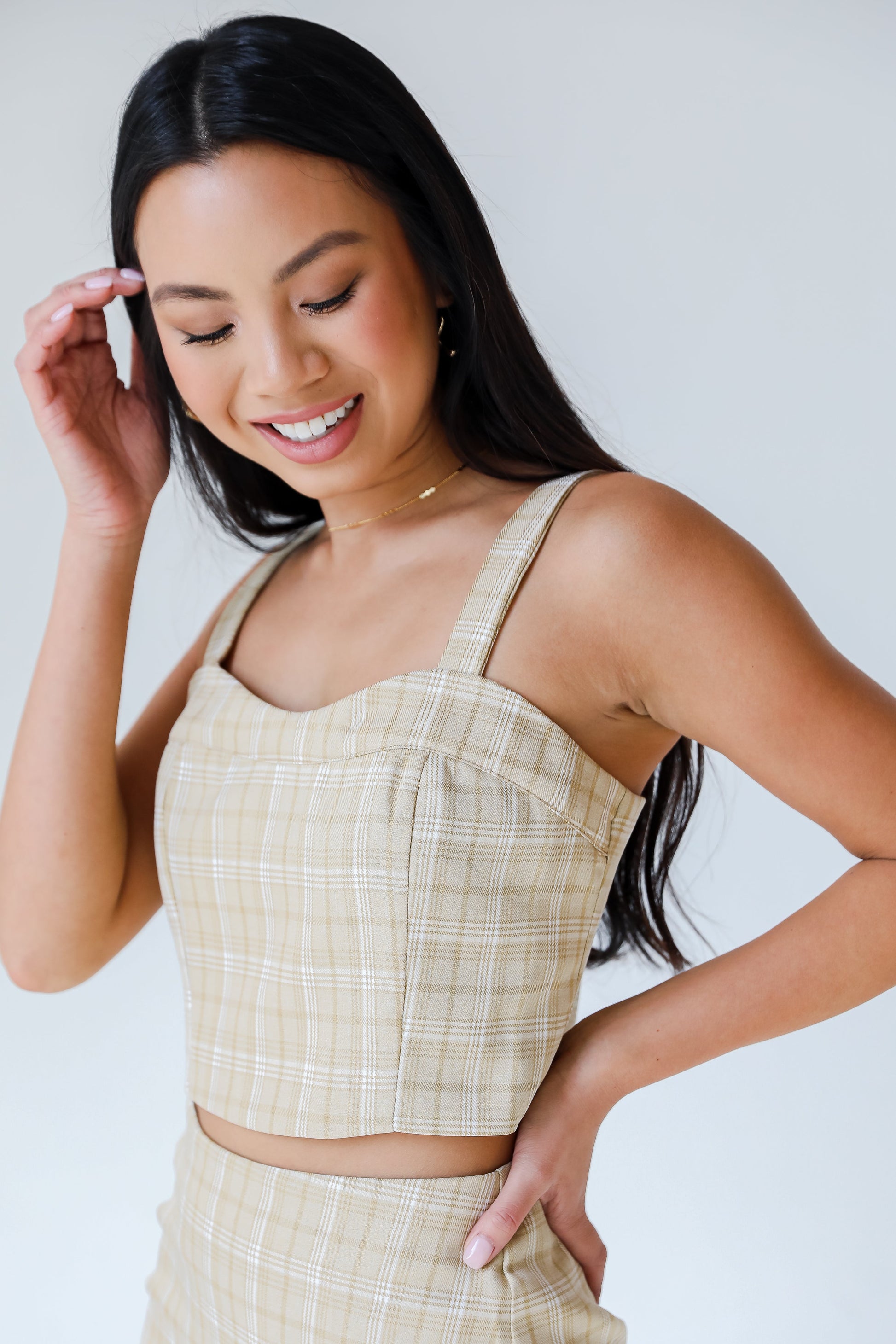 Plaid Crop Top side view