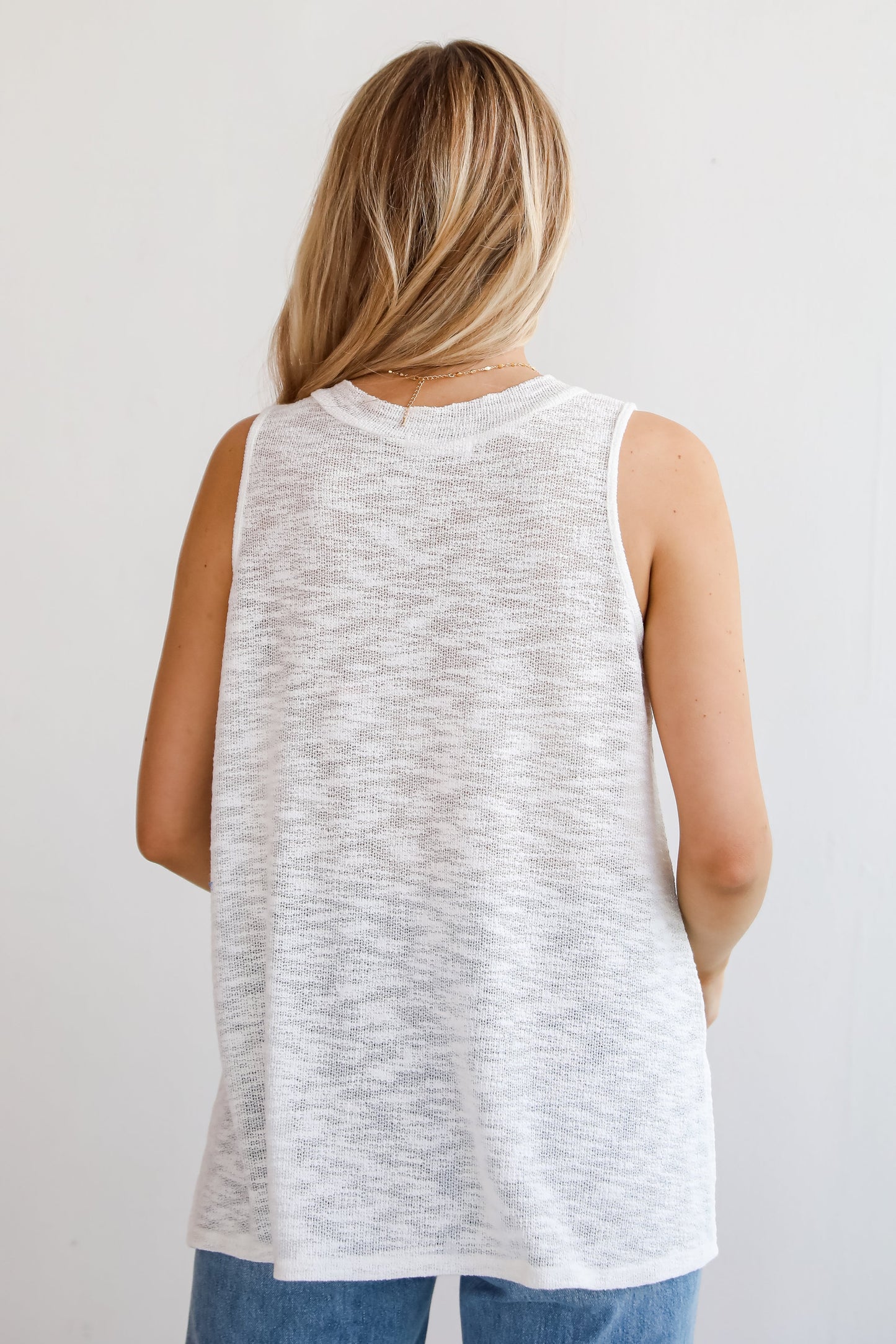 I'll Be Seaside Off White Knit Tank womens Off White Knit Tank